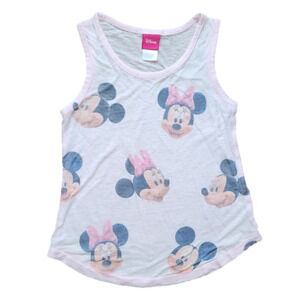 Disney Light Pink Minnie and Mickey Distressed Tank Top